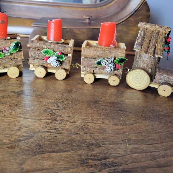 Vintage House of Lloyd Natural Bark Candle Train READ DESCRIPTION - Picture 1 of 9